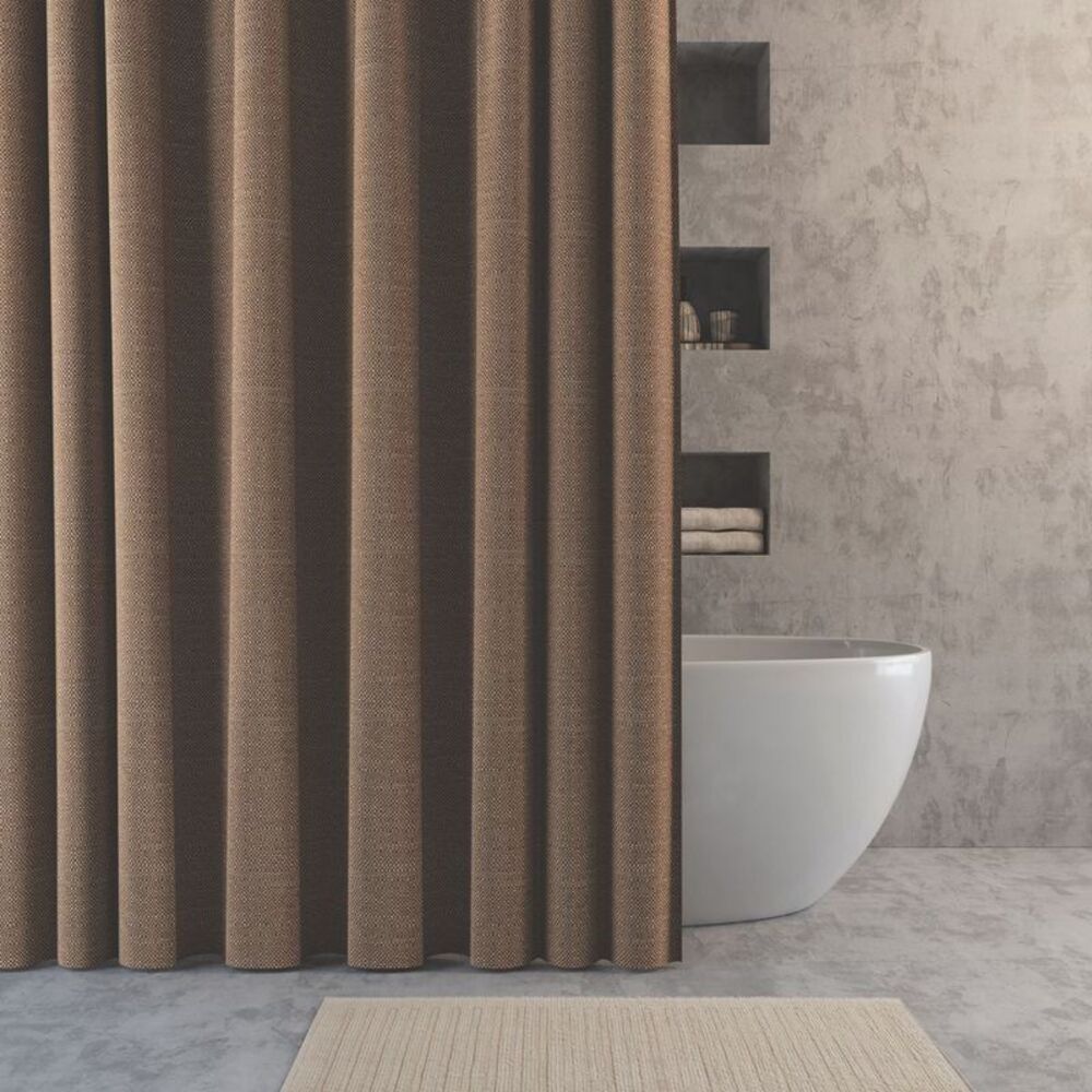 70"x72" Suhana Contrast Tweed Printed Shower Curtain Dusty Terracotta